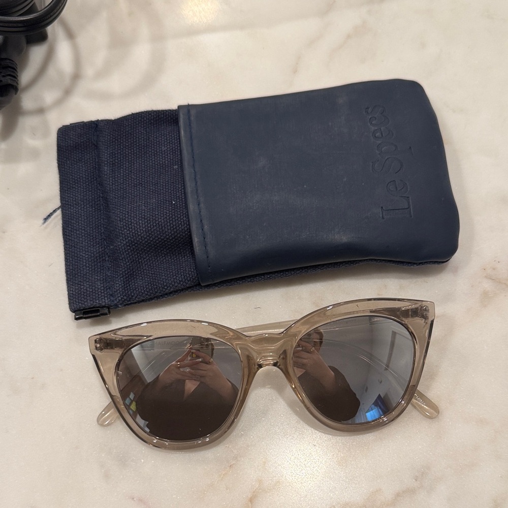 Le Specs Taupe Cat-Eye Sunglasses